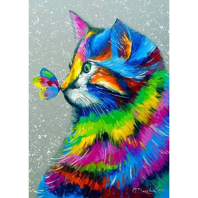 Enjoy 1781 - Bright Cat and Butterfly - 1000 db-os puzzle