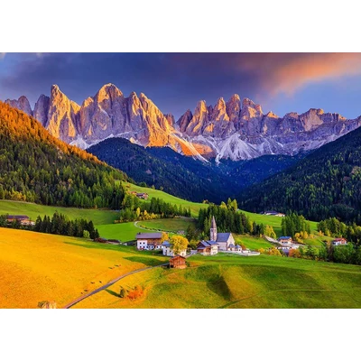 Enjoy Puzzle - 1320 - Church in Dolomites Mountains, Italy - 1000 db-os puzzle