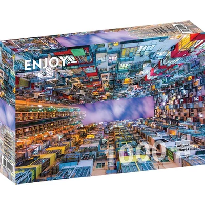 Enjoy 1290 - Colorful Apartment Building, Hong Kong - 1000 db-os puzzle