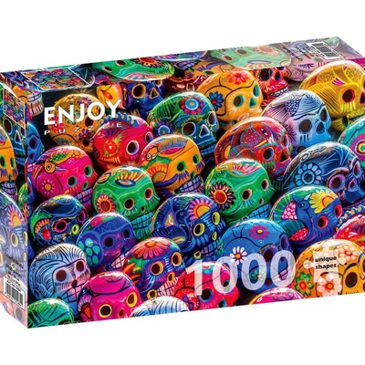 Enjoy 1464 - Colorful Skulls - 1000 db-os puzzle