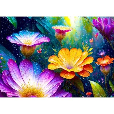 Enjoy 2130 - Flowers in the Rain - 1000 db-os puzzle