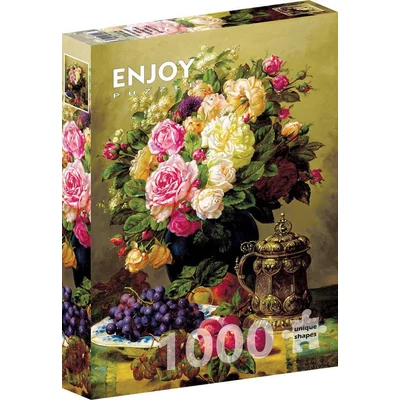 Enjoy Puzzle - 1107 - Jean-Baptiste Robie: Still Life with Roses - 1000 db-os puzzle