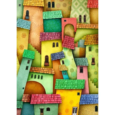 Enjoy Puzzle - 1629 - Joyful Houses - 1000 db-os puzzle