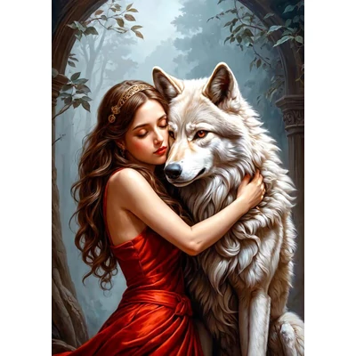 Enjoy Puzzle - 2165 - Lady and the Wolf - 1000 db-os puzzle