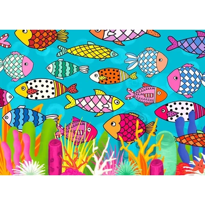 Enjoy Puzzle - 2049 - Patterned Fishes - 1000 db-os puzzle