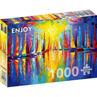 Enjoy 1732 - Rainbow Sailboats - 1000 db-os puzzle