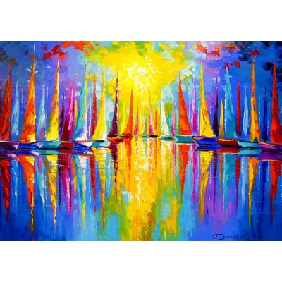 Enjoy 1732 - Rainbow Sailboats - 1000 db-os puzzle