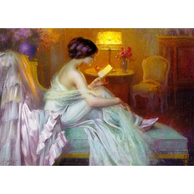 Enjoy Puzzle - 1539 - Reading at Lamp Light - 1000 db-os puzzle