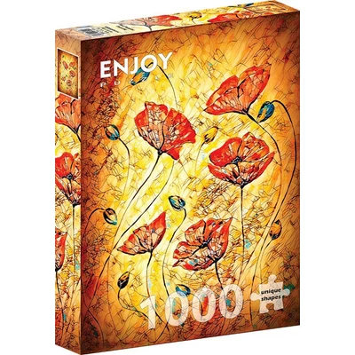 Enjoy Puzzle - 1380 - Red Poppies Painting - 1000 db-os puzzle