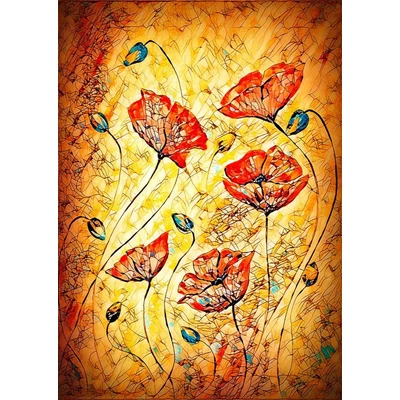 Enjoy Puzzle - 1380 - Red Poppies Painting - 1000 db-os puzzle