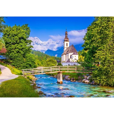 Enjoy Puzzle - 1323 - Small Church in Ramsau, Germany - 1000 db-os puzzle
