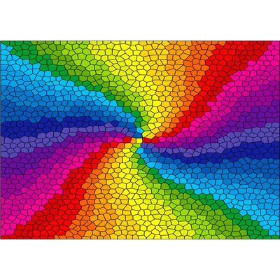 Enjoy Puzzle - 1970 - Stained Glass Rainbow Burst - 1000 db-os puzzle