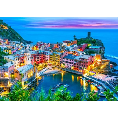 Enjoy Puzzle - 2080 - Vernazza at Dusk, Cinque Terre, Italy - 1000 db-os puzzle
