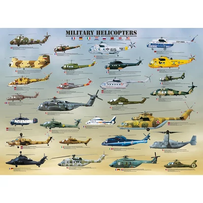 EuroGraphics 6000-0088 - Military Helicopters - 1000 db-os puzzle