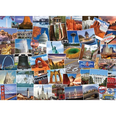 EuroGraphics 6000-0750 - Globetrotter, USA - 1000 db-os puzzle
