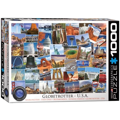 EuroGraphics 6000-0750 - Globetrotter, USA - 1000 db-os puzzle