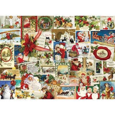 EuroGraphics 6000-0784 - Vintage Christmas Cards - 1000 db-os puzzle