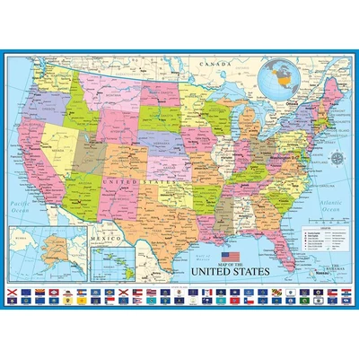 EuroGraphics 6000-0788 - Map of the USA - 1000 db-os puzzle