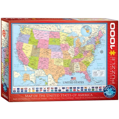 EuroGraphics 6000-0788 - Map of the USA - 1000 db-os puzzle