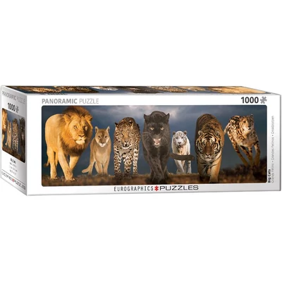 EuroGraphics 6010-0297 - Panoráma puzzle - Big Cats  - 1000 db-os puzzle