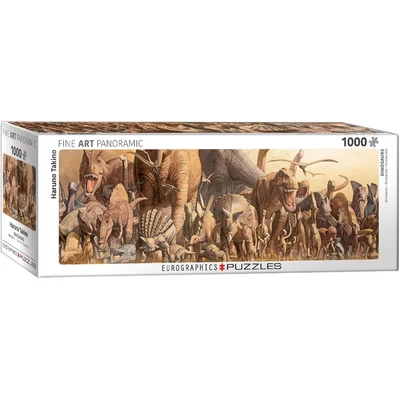 EuroGraphics 6010-4650 - Panoráma puzzle - Dinosaurs, Haruo Takino - 1000 db-os puzzle