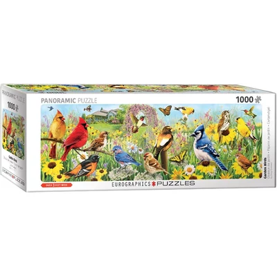 EuroGraphics 6010-5338 - Panoráma puzzle - Garden Birds - 1000 db-os puzzle