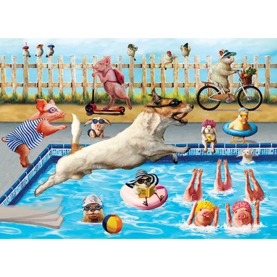 EuroGraphics 6331-5878 - Crazy Pool Day by Lucia Heffe - 300 db-os 3D Lenticular puzzle