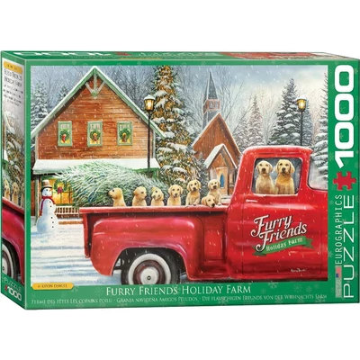 EuroGraphics 6000-5575 - Furry Friends Holiday Farm, Kevin Daniel - 1000 db-os puzzle