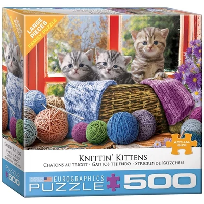EuroGraphics 8500-5500 - Knittin&#039; Kittens - 500 db-os puzzle