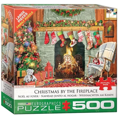 EuroGraphics 8500-5502 - Christmas by the Fireplace, Paul Normand - 500 db-os puzzle
