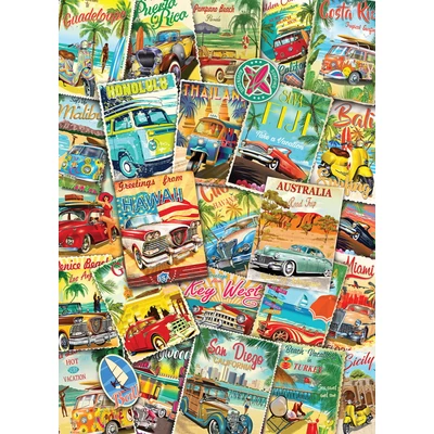 EuroGraphics 6000-5628 - Vintage Travel Collage - 1000 db-os puzzle