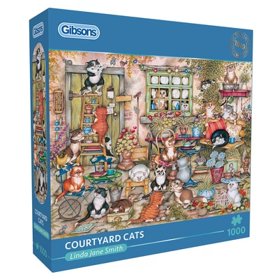 Gibsons G6428 - Courtyard Cats - 1000 db-os puzzle