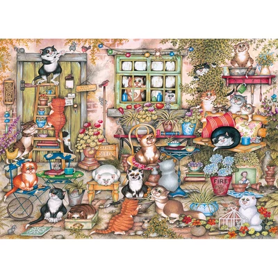 Gibsons G6428 - Courtyard Cats - 1000 db-os puzzle