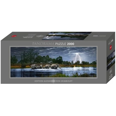 Heye 29508 - Panoráma puzzle - Elefántcsorda, Edition Humboldt - 2000 db-os puzzle