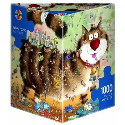 Heye 29569 - Triangular puzzle - A macska élete, Degano - 1000 db-os puzzle