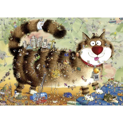 Heye 29569 - Triangular puzzle - A macska élete, Degano - 1000 db-os puzzle