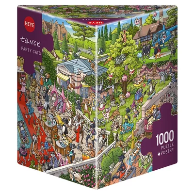 Heye 29838 - Triangular puzzle - Party Cats, Tanck - 1000 db-os puzzle