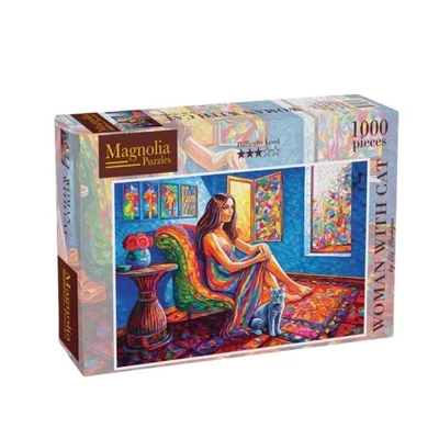 Magnolia 8609 - Woman with Cat - Elif Hürdogan Special Edition - 1000 db-os puzzle