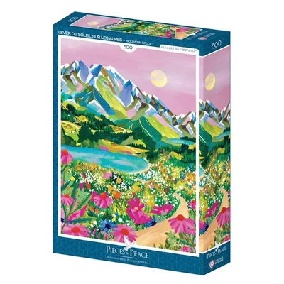 Pieces &amp; Peace 0202 - Lever de Soleil sur les Alpes - 500 db-os puzzle