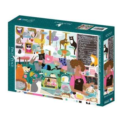 Pieces &amp;amp; Peace 1000 db-os puzzle - My Happy Place is in the Cat Café (0171)