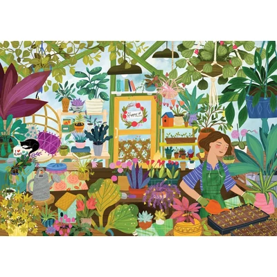 Pieces &amp;amp; Peace 0169 - My Happy Place is in the Greenhouse - 2000 db-os puzzle