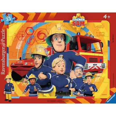 Ravensburger 06114 - Sam, a tűzoltó - Sam és csapata - 33 db-os keretes puzzle