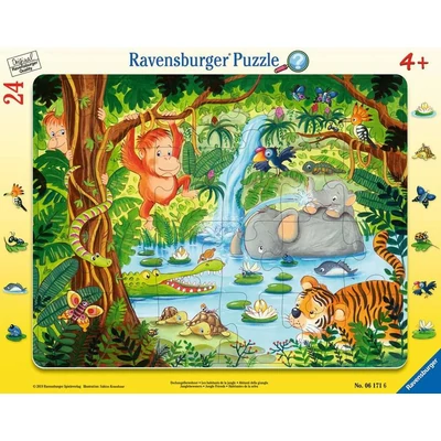 Ravensburger 06171 - A dzsungel állatai - 24 db-os keretes puzzle