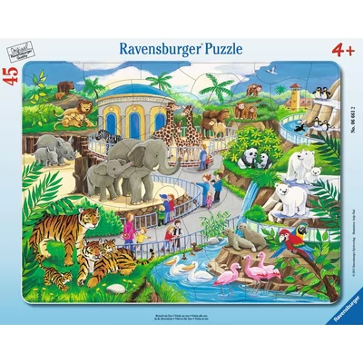 Ravensburger 06661 - Állatkerti látogatás - 45 db-os keretes puzzle