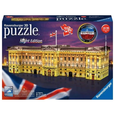 Ravensburger 12529 - Night Edition - Buckingham palota - 216 db-os 3D puzzle