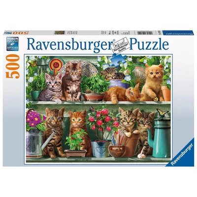 Ravensburger 14824 - Cicák a polcon - 500 db-os puzzle