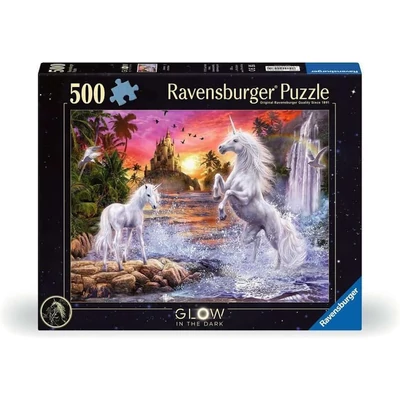 Ravensburger 12000471 - Unikornisok a folyóban - 500 db-os Fluoreszkáló puzzle