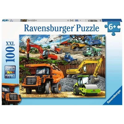 Ravensburger 12973 - Járművek az építkezésen - 100 db-os XXL puzzle