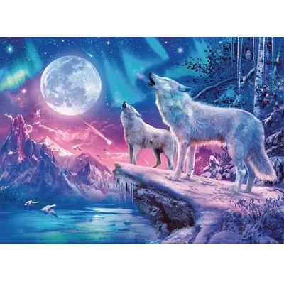 Ravensburger 12000476 - Farkasok a holdfényben - 500 db-os Fluoreszkáló puzzle