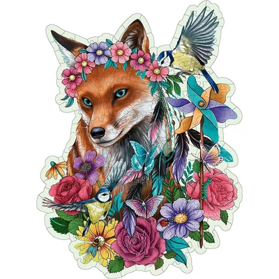 Ravensburger 17512 - WOODEN - Colorful Fox - 150 db-os Fa sziluett puzzle